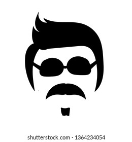 face, man in glasses vector illustration 