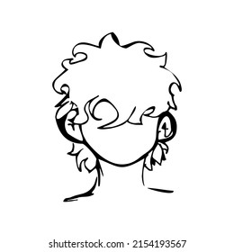 la cara de un hombre con ilustración de vector de pelo