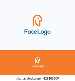 Face man human profile logo