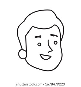 face of man line style icon vector illustration design
