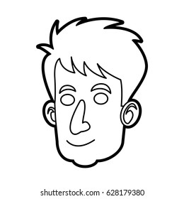 face man male character image outline