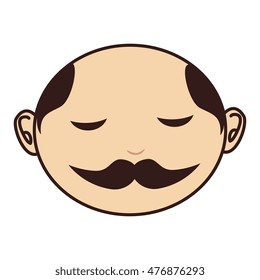face man moustache bald