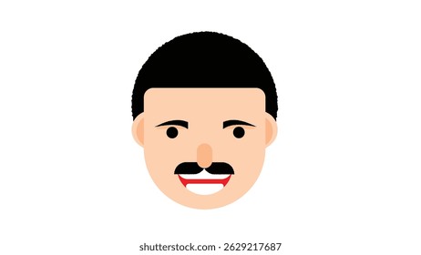 Cara de un hombre con bigote