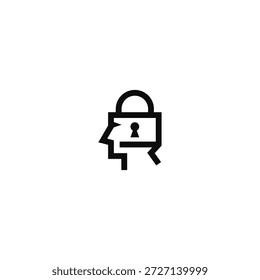 Desenho do logotipo do cara e cadeado.