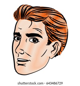 face man pop art style image