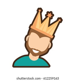 face man smile with crown