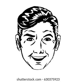 face man smiling expression pop art sketch