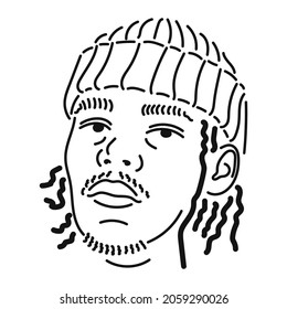 face of a man with stripes