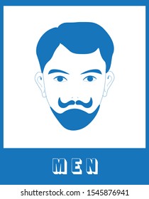 face of man for toilet sign
