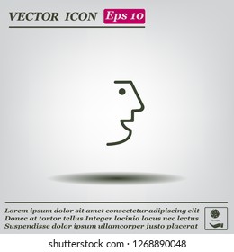 Face of man, vector icon.