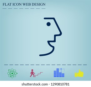 Face of man, vector icon.