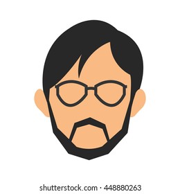 face of man wearing glasses and beard icon