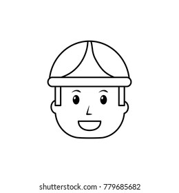 face man worker occupation with helmet protection