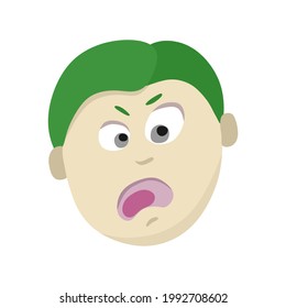 The face of a mans man in stress and panic. For posters, websites, mobile apps, magazines, and souvenir printing.