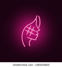 Face marking anti aging icon. Elements of anti aging in neon style icons. Simple icon for websites, web design, mobile app, info graphics