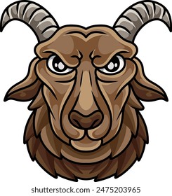 Face mascot goat full color vector art 