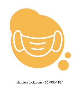 face mask accessory block style vector illustration design