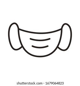 face mask accessory line style vector illustration design