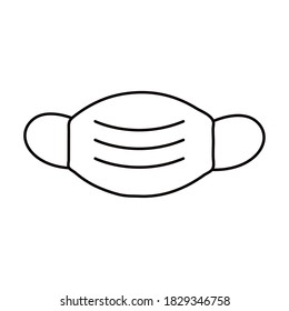 face mask accessory silhouette style vector illustration design
