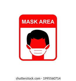 Face Mask area label logo design vector template