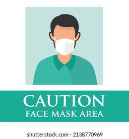 Face Mask Area sticker warning symbol illustration