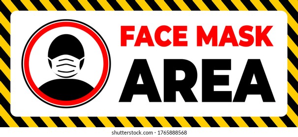 área de máscara facial, advertencia para usar máscara en ciertas áreas