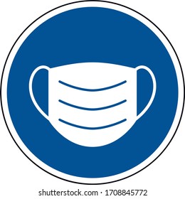 face mask - blue sign
