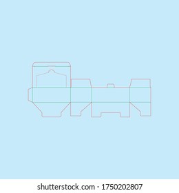 Face Mask Box Dieline For 50 Pcs.