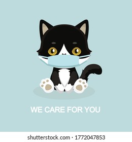 face mask cartoon animal illustration.
