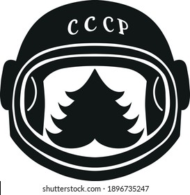 Weihnachtsbaum mit Gesichtsmaske, schwarz-weiß