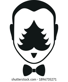 árbol de navidad de máscara facial negro y blanco