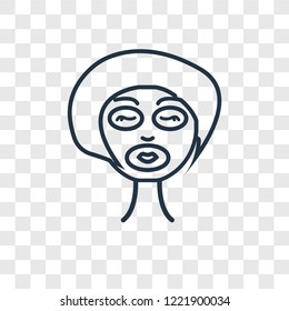 Face mask concept vector linear icon isolated on transparent background, Face mask concept transparency concept in outline style