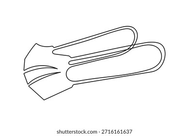 Face mask continuous one line drawing minimalist outline vector illustration