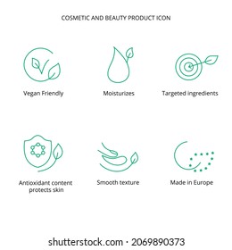 Máscara facial conjunto de iconos cosméticos y de productos de belleza para el diseño web, eco-embalaje. Ilustración del material vectorial aislada en fondo blanco.EPS10 