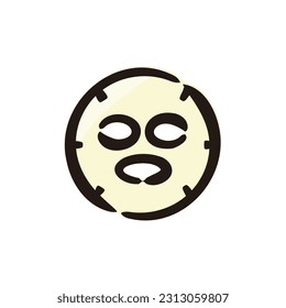 Face mask - Cosmetic and makeup icon (Hand draw color version)