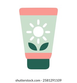 Face mask cream tube with herbal design isolated vector illustration