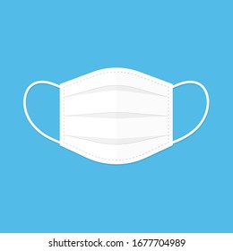 Face mask, Dentist, flat icon design, illustration, isolated on blue background - Vector