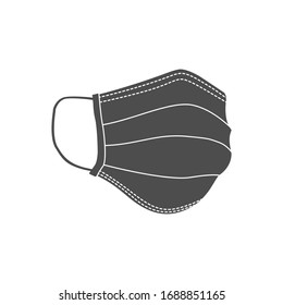 Face mask, Dentist mask, flat icon design  illustration, isolated on white background - Vector