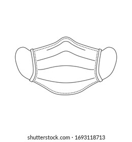 Gesichtsmaske, Zahnarzt, Zeilensymbol, Illustration einzeln auf weißem Hintergrund, bearbeitbarer Schlaganfall - Vektorillustration