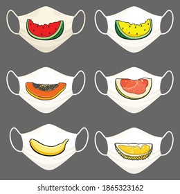 Face mask design with fruit images