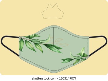 Face mask design with nature print for who love nature