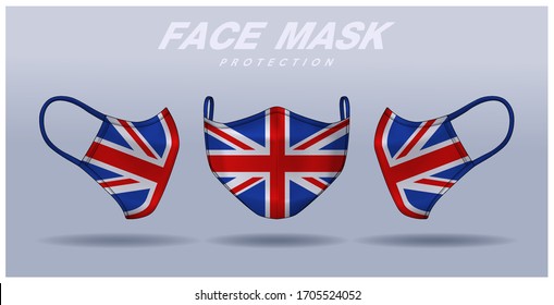face mask design template, dust protection & breathing medical respiratory.
