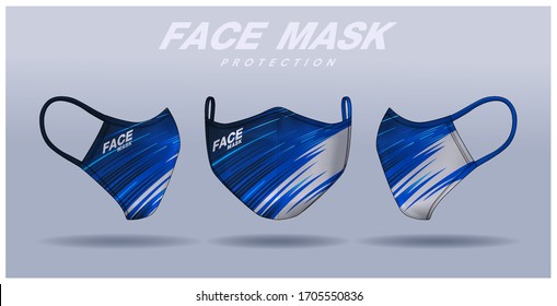 Face Mask Design Template, Dust Protection & Breathing Medical Respiratory.