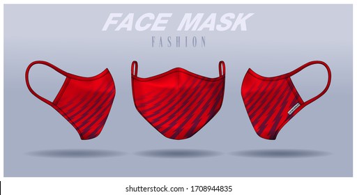 face mask design template, dust protection & breathing medical respiratory.