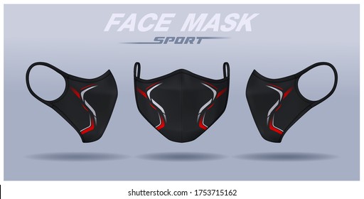 plantilla de diseño de mascarilla facial, protección contra el polvo y respiración respiratoria médica respiratoria.