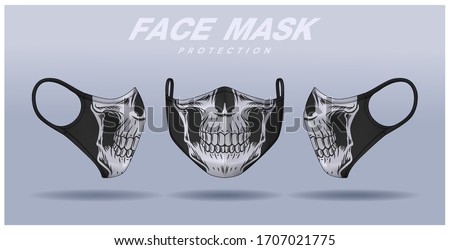 face mask design template, dust protection & breathing medical respiratory.