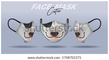 face mask design template, dust protection & breathing medical respiratory.