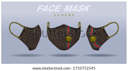 face mask design template, dust protection & breathing medical respiratory.