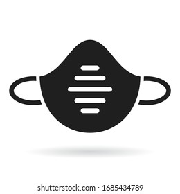 Face mask disposable vector icon isolated on white background