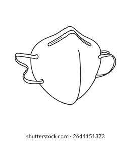 Face mask doodle, hand drawn vector doodle illustration of a face mask used by people against COVID-19. Surgical mask, hand drawn vector doodle illustration.